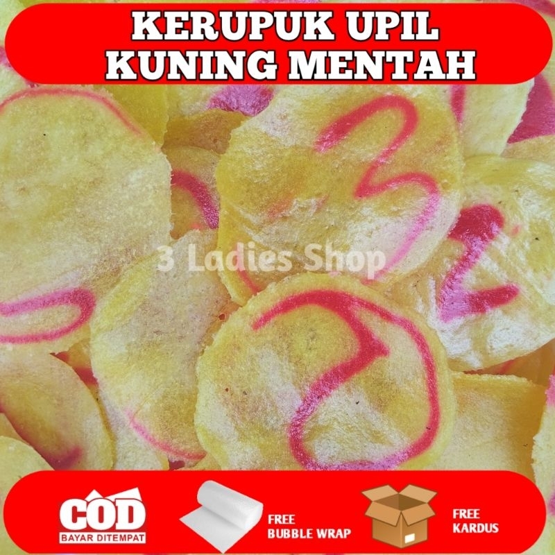 

Kerupuk Upil Kuning Mentah Kemasan 250 Gram / Kerupuk Goreng Pasir Free Buble Wrap dan Kardus