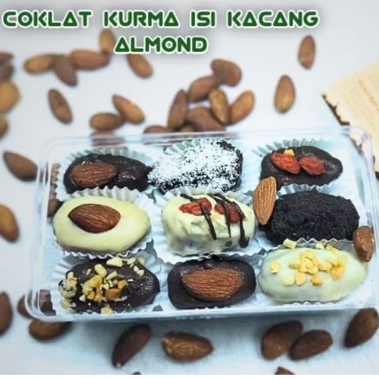 

Kurcok Kurma Coklat Isi kacang Almond isi 18