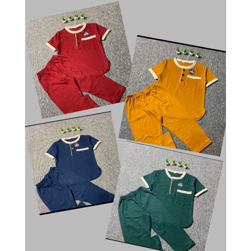 Setelan baju koko anak laki-laki bahan kaos
