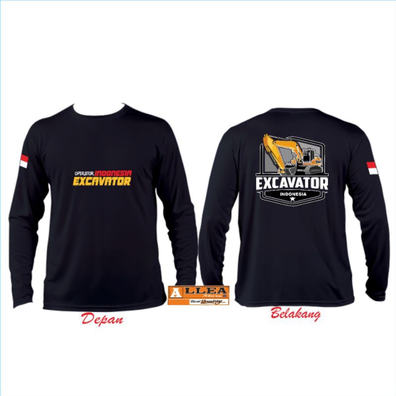 BAJU KAOS OPERATOR EXCAVATOR INDONESIA LENGAN PANJANG,BAHAN TEBAL ADEM