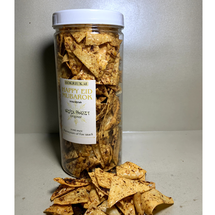 

Kripik pangsit Balado Toples 1300ml