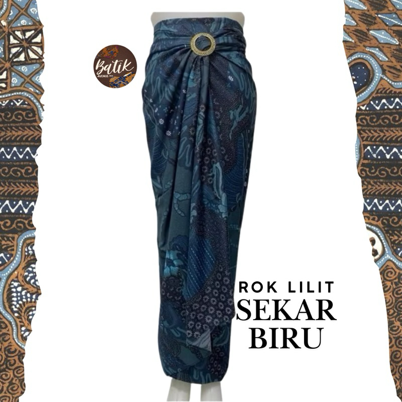 SEKAR BIRU / Rok Lilit Batik Modern / Rok Lilit Murah / Rok Wisuda / Rok kondangan / Kain Jarik / Ba