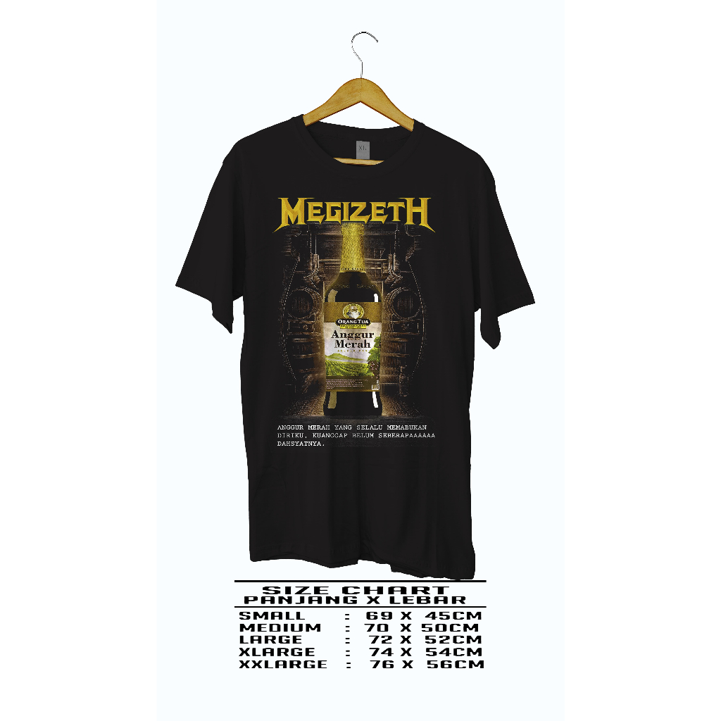 KAOS DISTRO/30S MEGIZETH (ANGGUR MERAH)