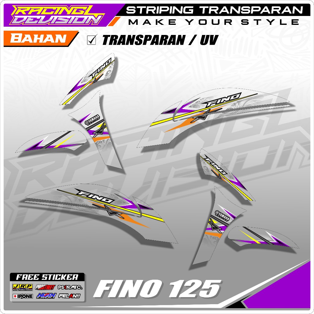 STICKER STRIPING TRANSPARAN FINO 125 - STRIPING LIST BODY VARIASI MOTOR FINO 125 uv transparan