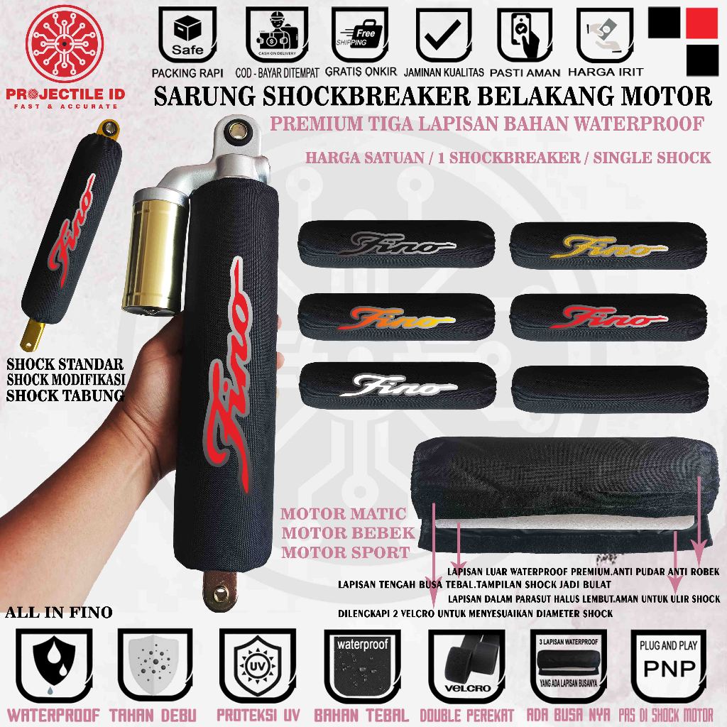3L SARUNG SHOCK FINO COVER SOKBREKER FINO PELINDUNG SHOCK BREAKER BELAKANG FINO FI SPORTY FINO PREMI