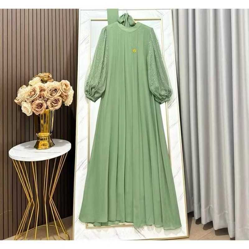 (NEW 2025) AUDY DRESS - BAJU DRESS GAMIS CERUTY CERUTI BABYDOLL TILE RAINDROP FREE HIJAB PASHMINA UN
