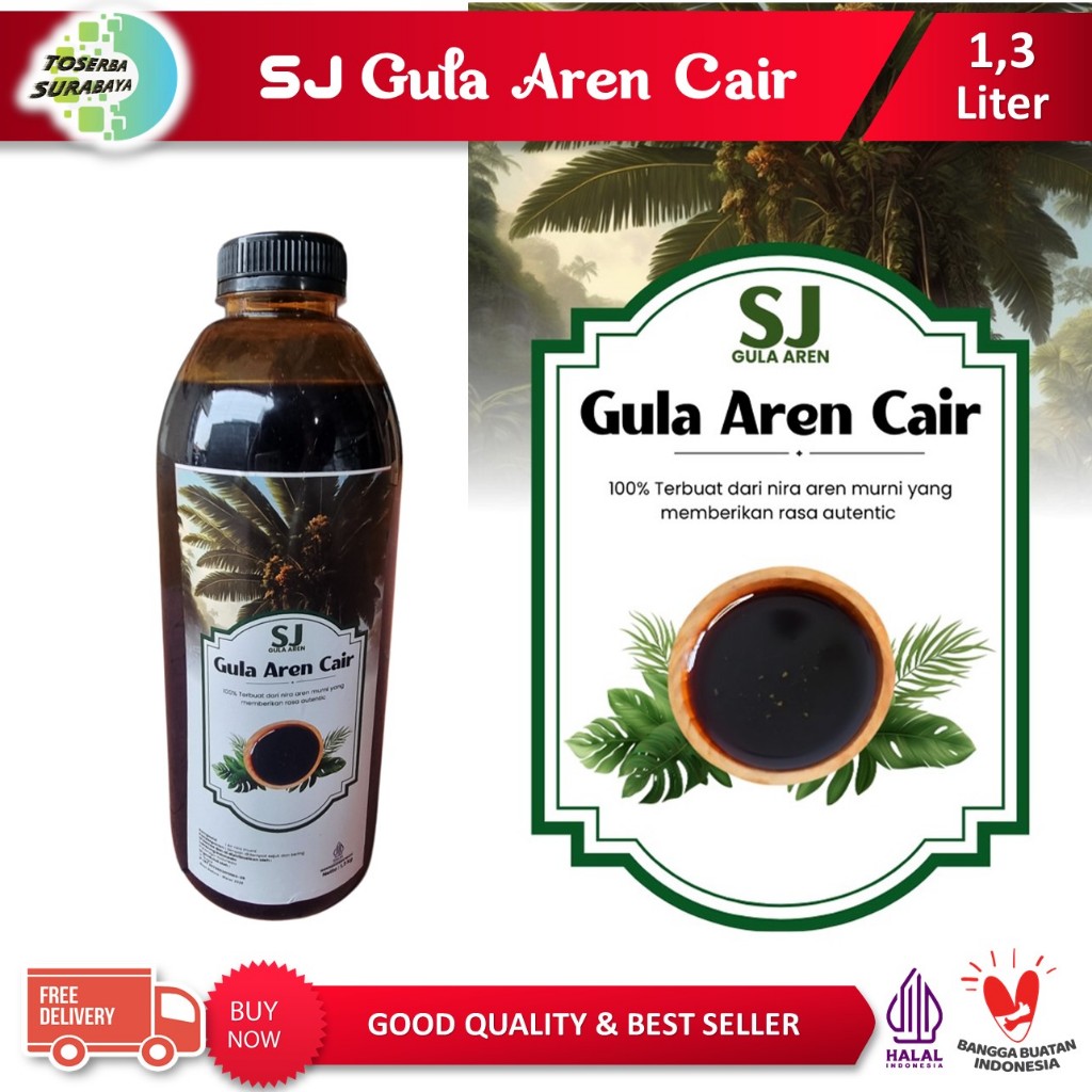 

SJ Gula Aren Cair 1,3 Liter - 100% Nira Aren - Liquid Palm Sugar - HALAL & BEST SELLER