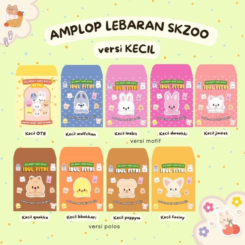 

[PRE-ORDER] OT8 - AMPLOP LEBARAN SKZ ISI 10 UKURAN KECIL - KPOP KOREA EIDMUBARAK