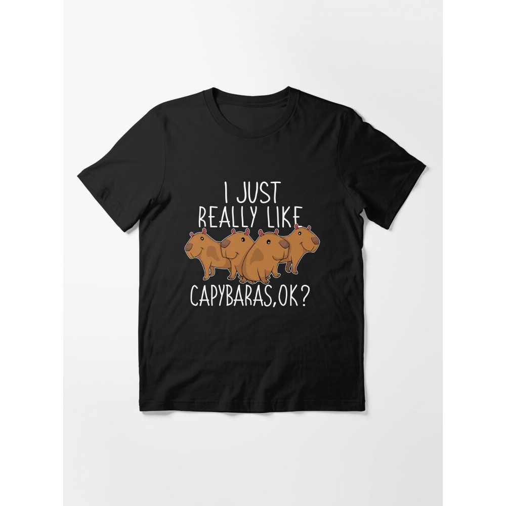 Kaos Capybara Gift Kids Women Cute Capybara Essential T-Shirt