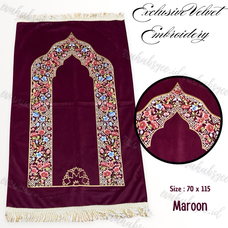 Sajadah Turki Bordir Sajadah Import Turki Satin Bordir LAPIS BUSA/Sajadah Turki Tebal Mewah Mahar/ H