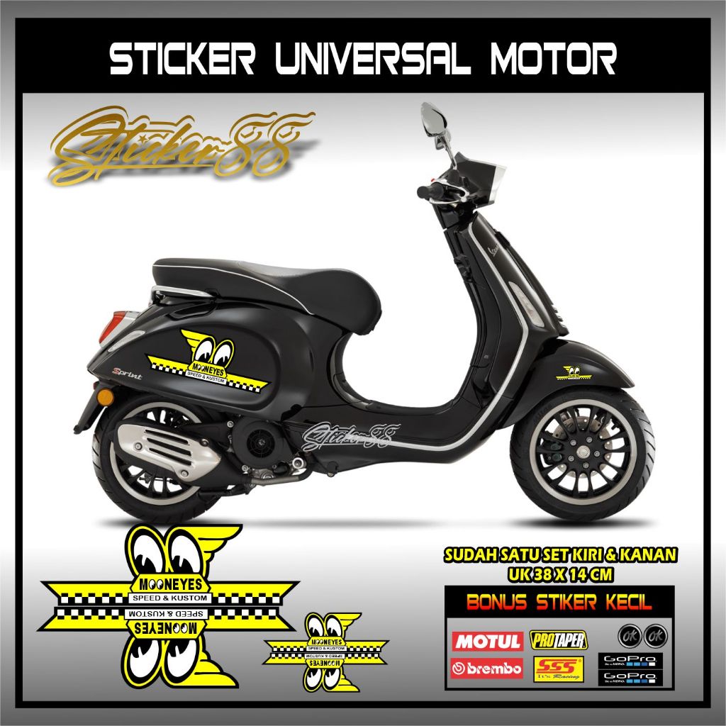 Sticker Universal Motor Mooneyes Speed & Custom / STICKER UNIVERSAL MATIC / HONDA / YAMAHA / VESPA M