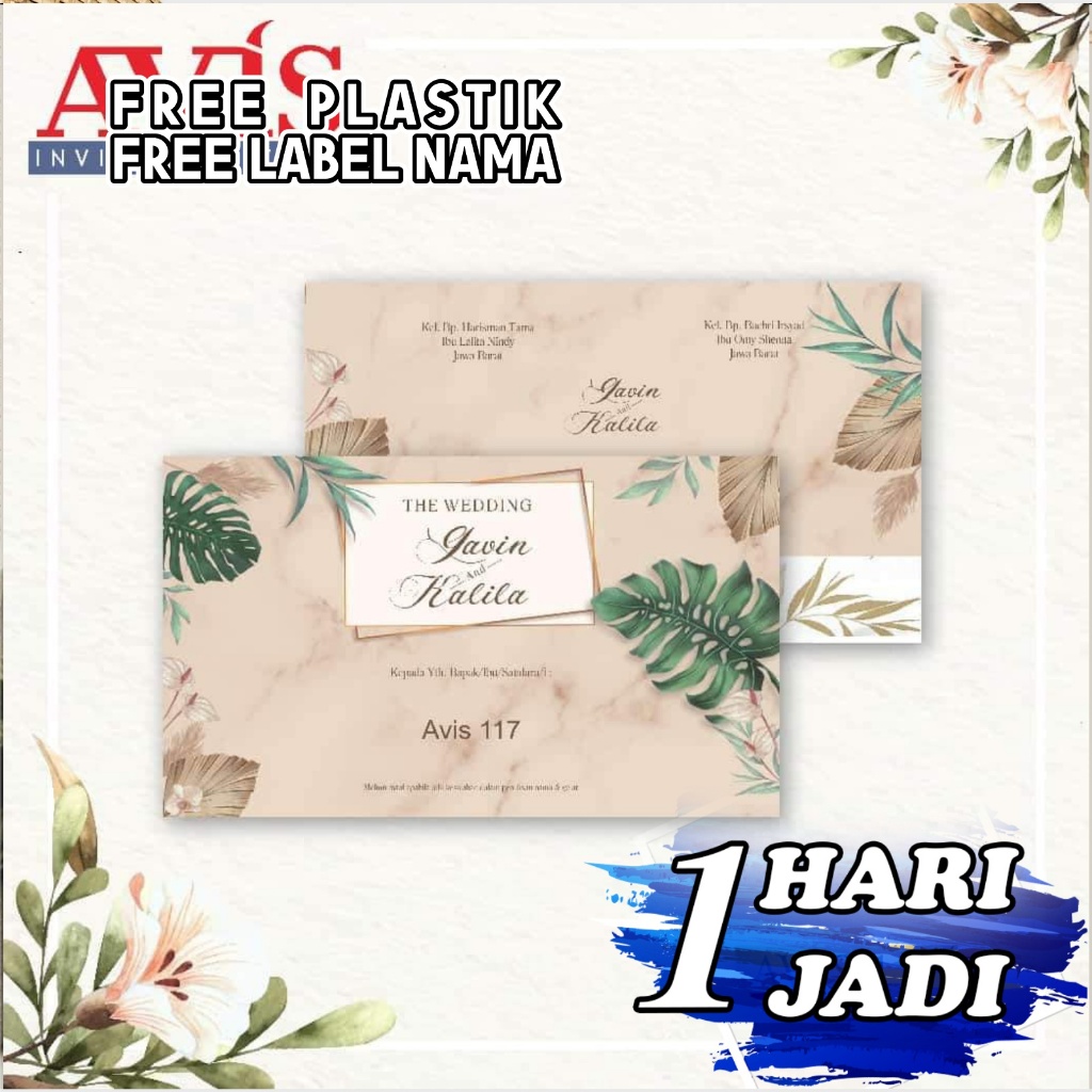 CETAK UNDANGAN AVIS 117 EXPRESS SEHARI JADI