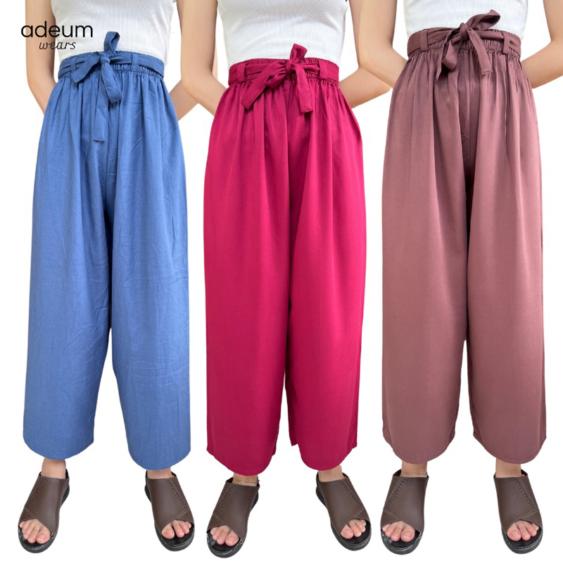 Celana Kulot Rayon Premium/ Kulot Rayon Wanita/ Kulot Rayon Highwaist/ Loose Pants/ Homewears