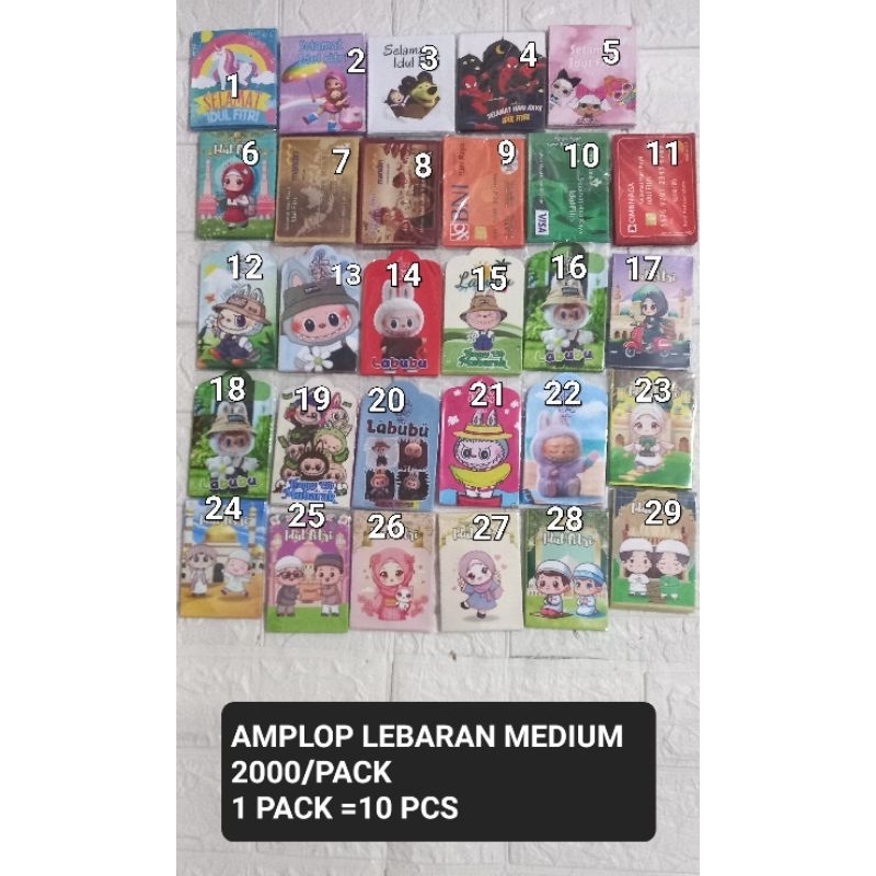 

AMPLOP LEBARAN MOTIF LABUBU,ISLAMI,KARTUN