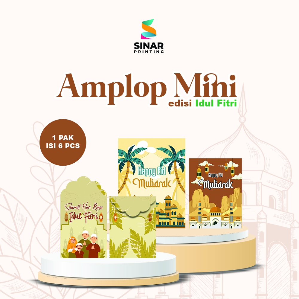 

SINAR PRINTING - Amplop Lebaran Idul Fitri 1 Pak isi 6 pcs - THR - Amplop Custom