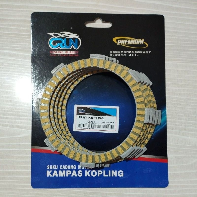 CRUN PLAT KOPLING RACING GL 100 (5KEPING) /MEGAPRO NEW /VERZA /CS1 /VIXION NEW /JUPITER MX NEW /CB 1