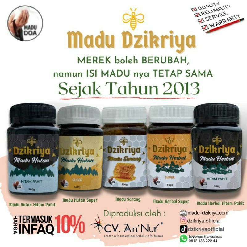 

ORI Madu Dzikriya Herbal Pahit dan Herbal Super Manis/Madu Dzikriya Original Asli