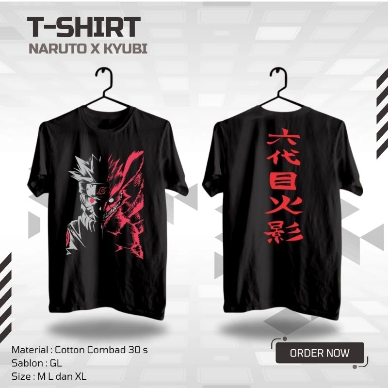 Kaos Baju Anime Naruto X Kyubi Kurama Dewasa Distro