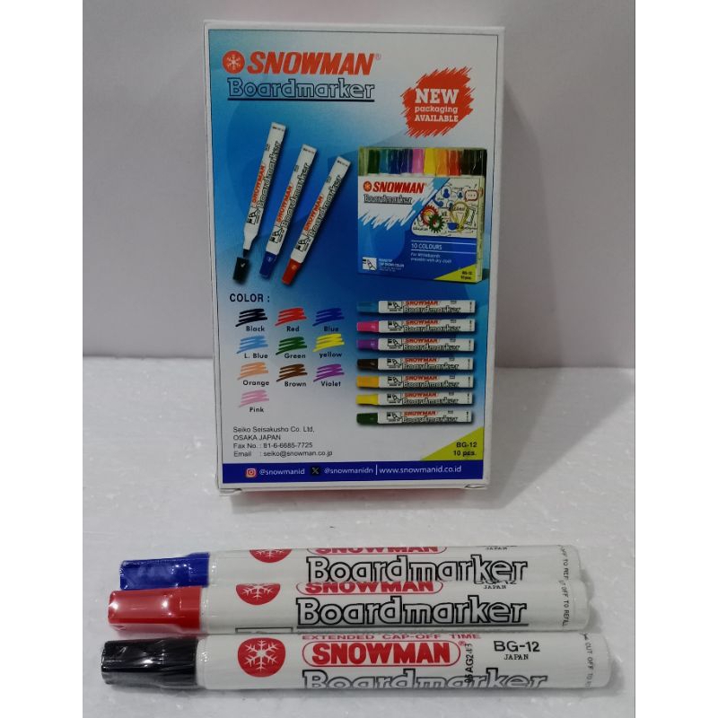

SPIDOL SNOWMAN WHITEBOARD BG-12 WARNA MERAH