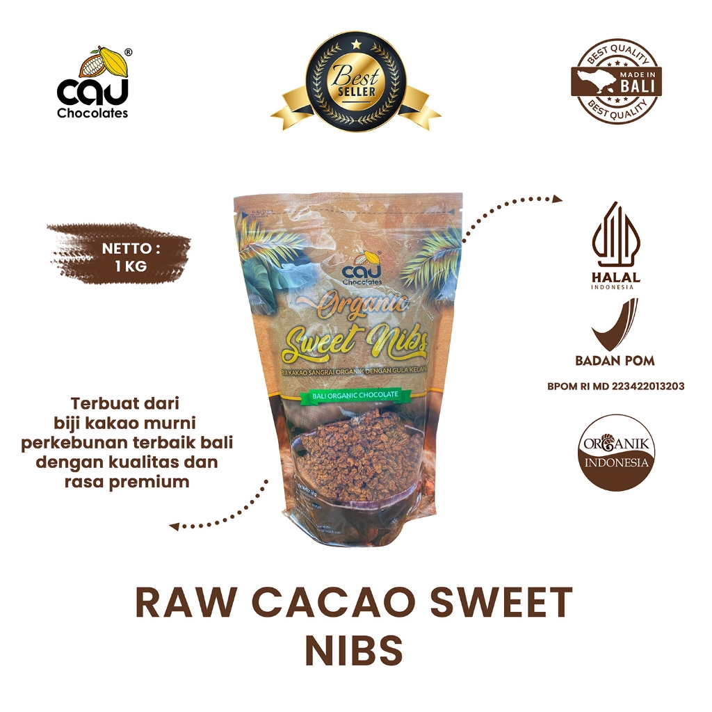 

CAU CHOCOLATES - Organik Raw Cacao Sweet Nibs - 1 kg
