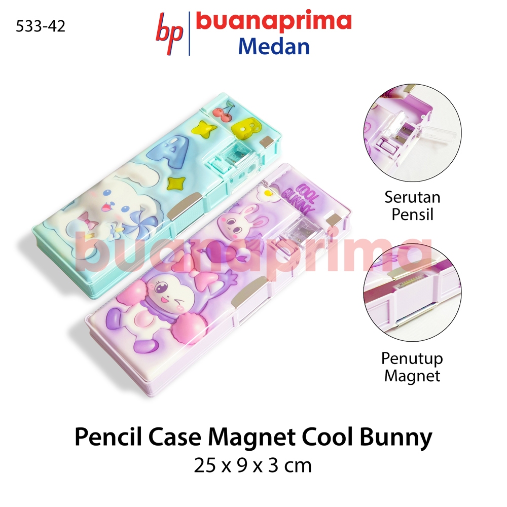 

Pencil Case MAGNET XPM-533-42 BUNNY Rautan 2 Pintu Kotak Pensil Premium Karakter Lucu
