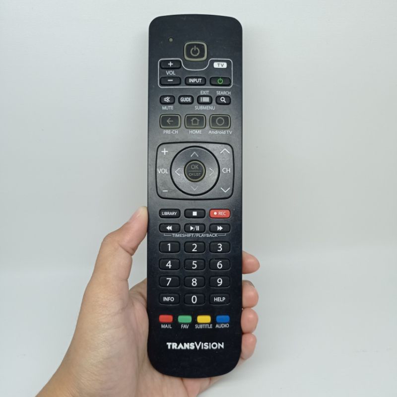 Remote TV Dekoder Digital Original Bergaransi Transvision (Android TV)