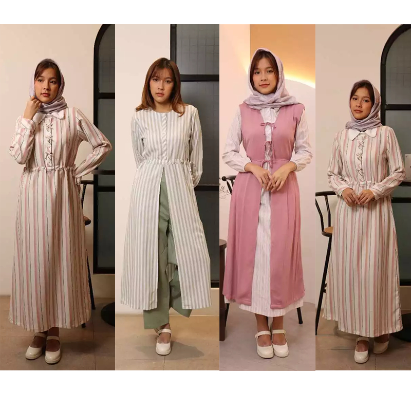 Missty Gamis dress wanita perempuan one set bahan katun premium
