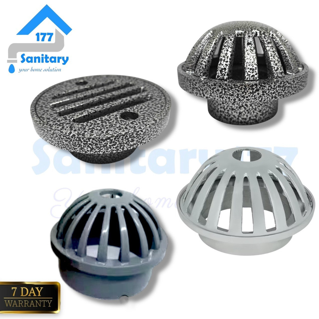 Variasi Roof Drain 2inci 3 inci 4inci Aluminium Kuningan Plastik PVC murah - Saringan talang air teb