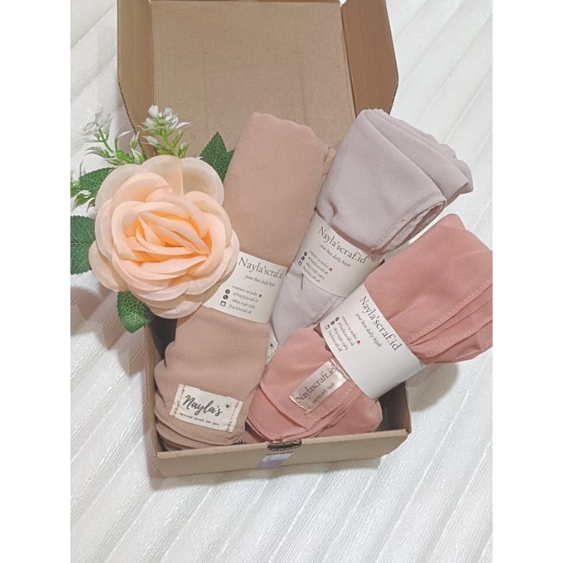 

GIFT BOX l Paket Hijab Gift Box Pashmina Hadiah Kotak isi 3 Hijab