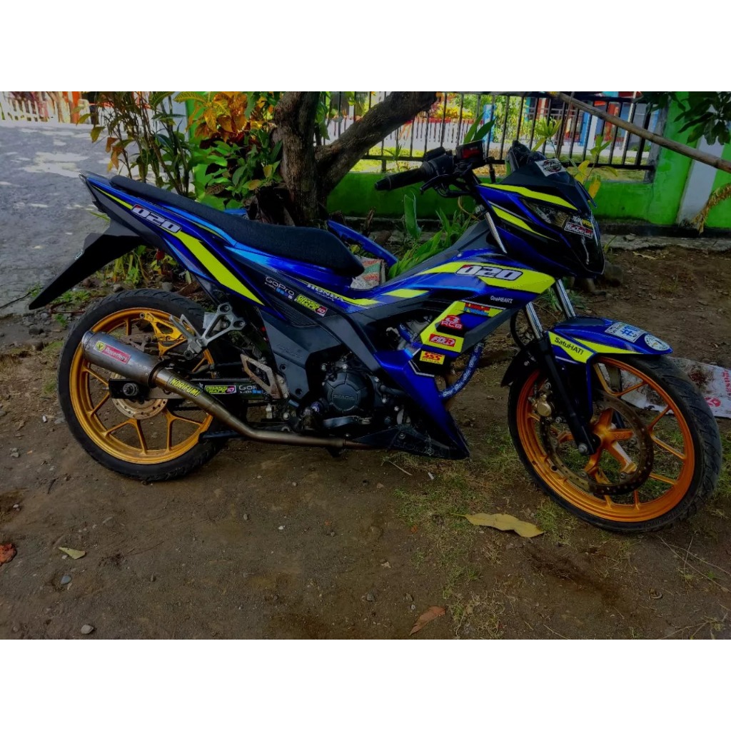 Sticker Striping sonic merah putih hitam -decal Stiker setriping Variasi List Motor GPC-003