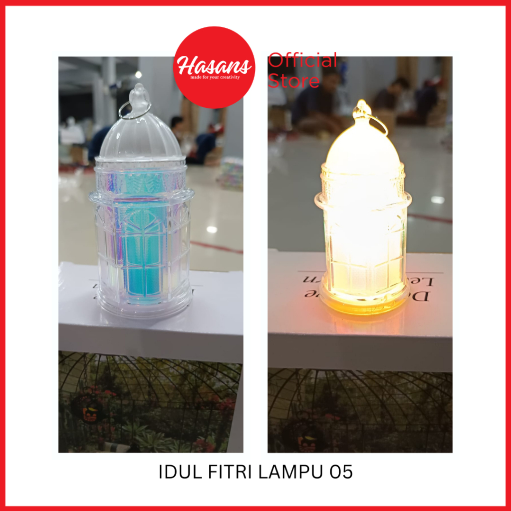 Lampu Led Akrilik Transparan Bentuk Kubah / Dekorasi Hiasan Led Idul Fitri / Lampu Lebaran Hiasan Id