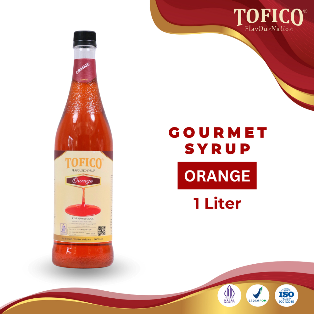 

Syrup Orange Tofico / Sirup RasaJeruk Premium 1 Liter / Tofico Syrup Official