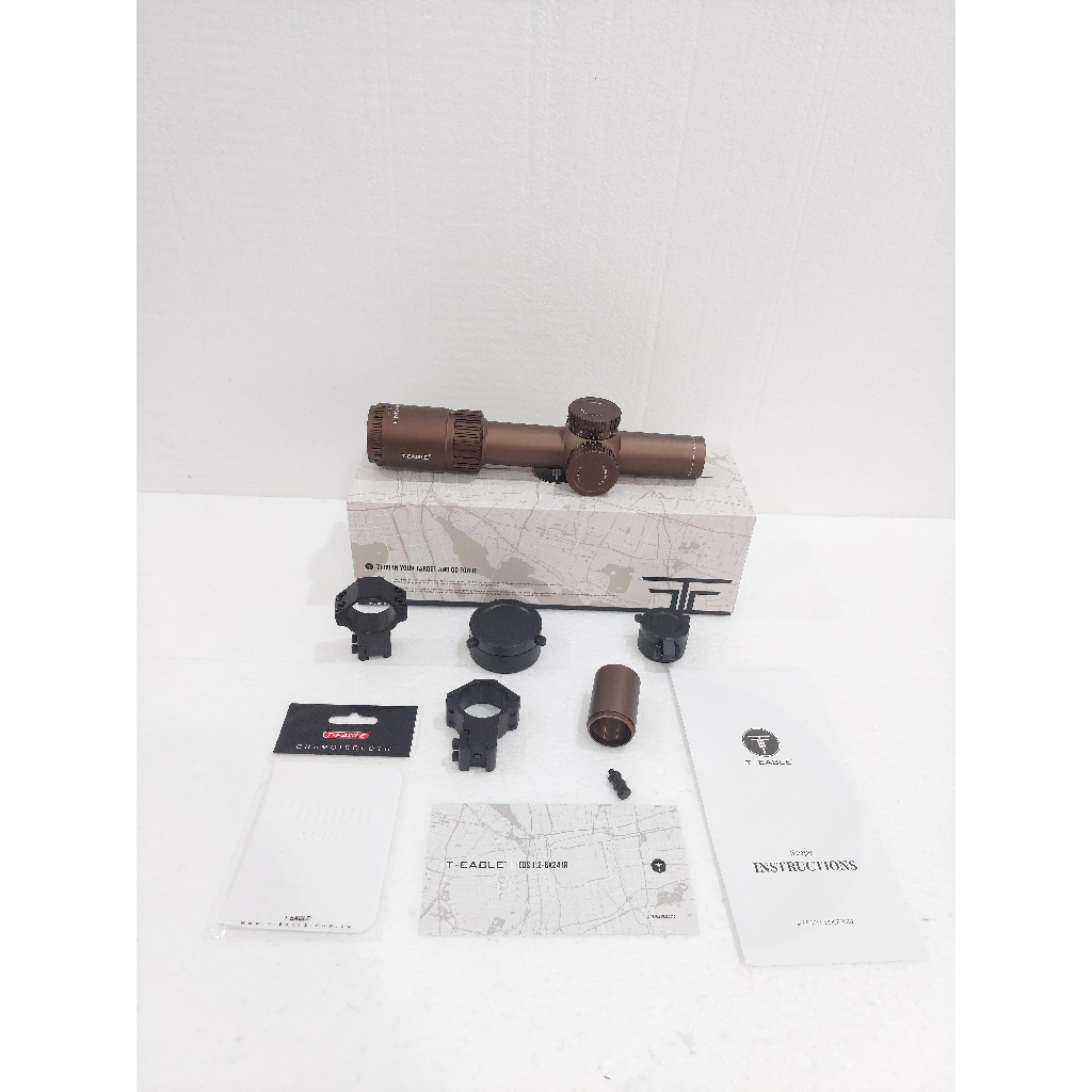 TELESKOP T-EAGLE EOS 1.2-6x24 IR BUNTUNG TAN TERBARU