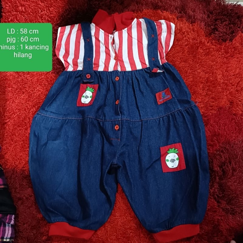 jumpsuit celana anak kancing depan bekas