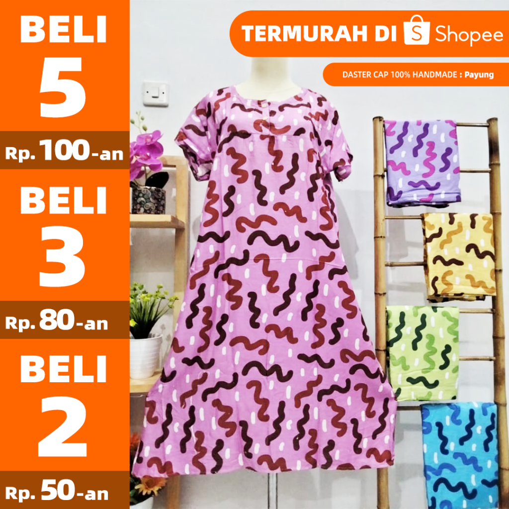 Daster Harian Bahan Rayon Katun 100% Handmade Motif Cap Langsung Konveksi Beli 5 Paling Murah pilih
