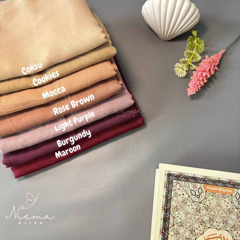 Hijab Segiempat Paris Jadul Kerudung Jilbab Legend Polos Warna Nude Earthtone Pastel Original