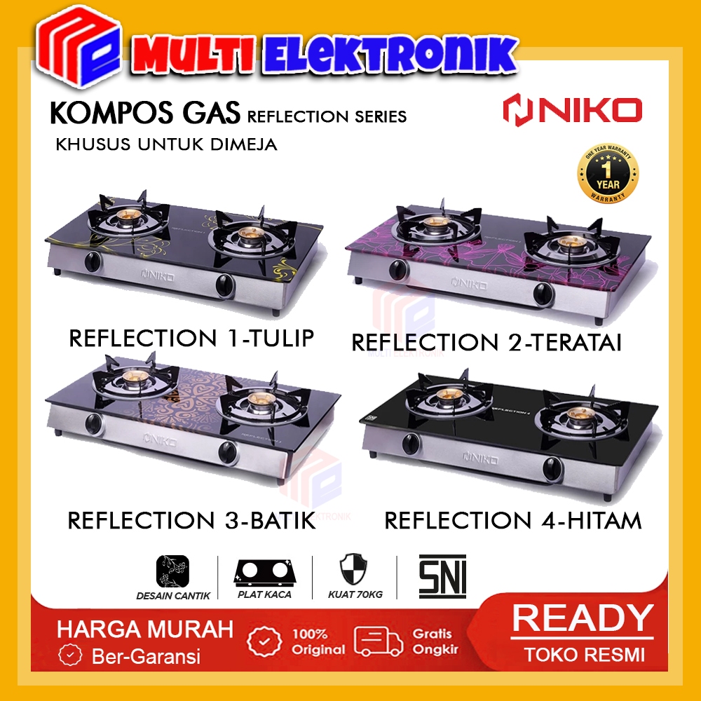NIKO Kompor Gas Meja 2 Tungku - Niko Reflection Series