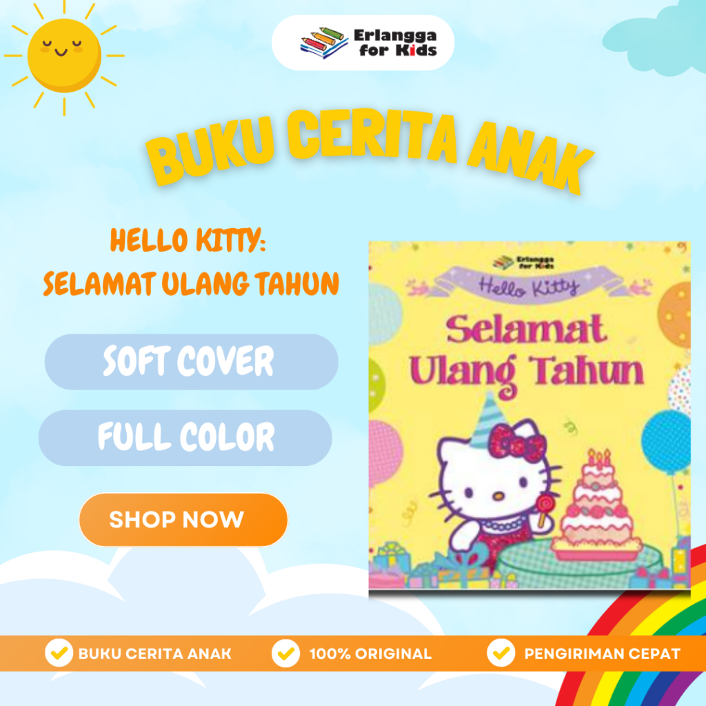[Erlangga Official] Buku Cerita Anak Bergambar: Hello Kitty Selamat Ulang Tahun