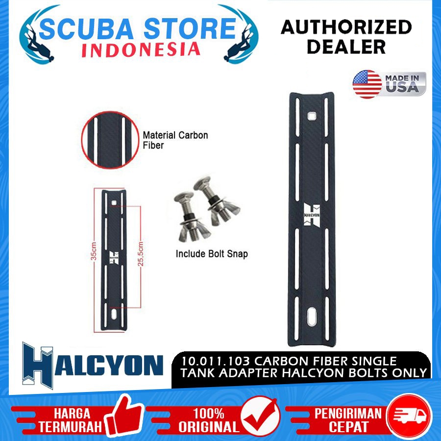 10.011.103 Carbon Fiber Halcyon Single Tank Adapter STA With Bolts Only Spare Part Backplate BCD Scu