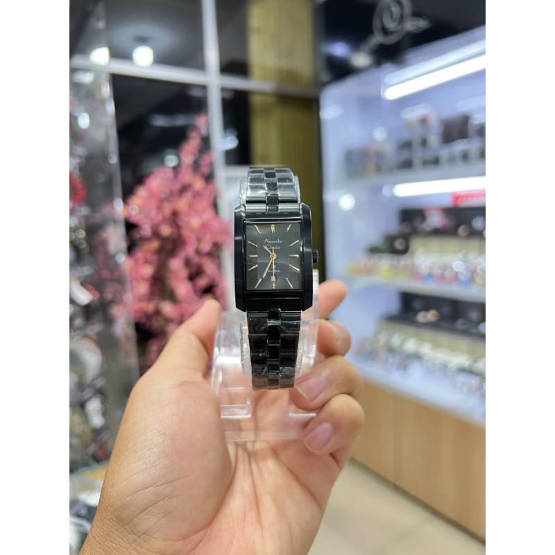 JAM TANGAN ALEXANDRE CHRISTIE FULL BLACK WANITA SERI 1019