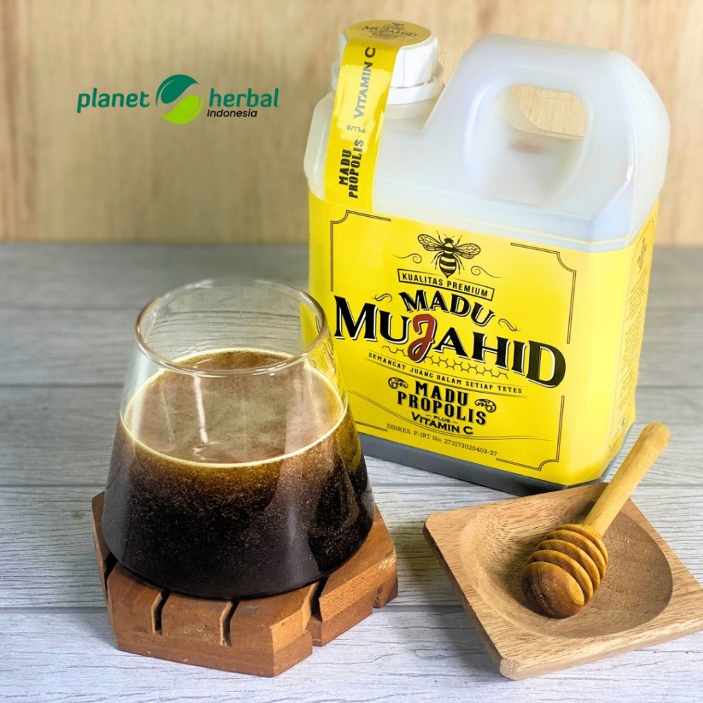 

RB BUNDLING HEMAT MUJAHID - Madu Propolis Vitamin C 1 kg & Sari Kurma - Madu Murni Hutan Herbal