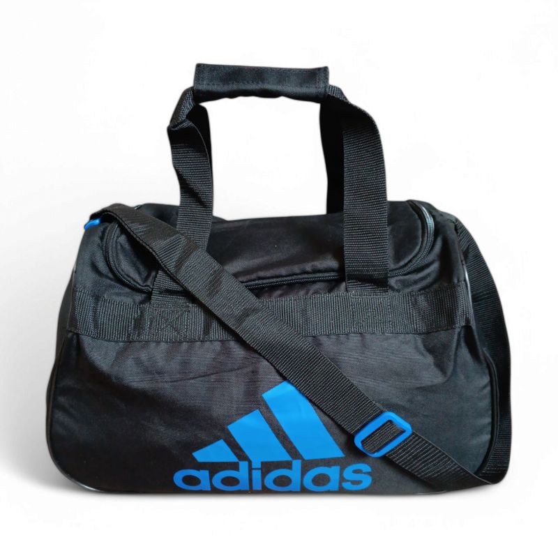 Tas Dufle, Adidas Duffle Bag 21L Black-Blue100%original