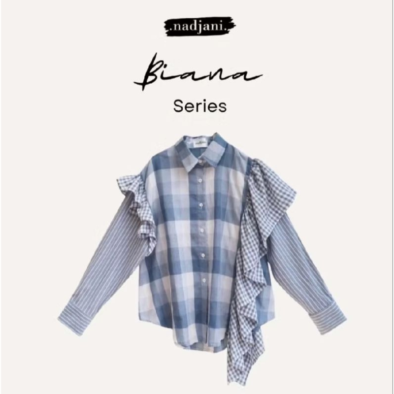 kemeja oversize biana blue nadjani Indonesia