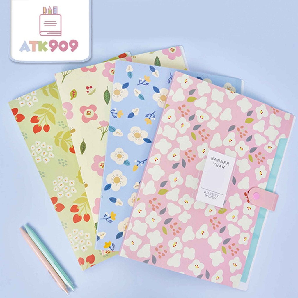 

ATK909 JANGMI File Holder Mika Plastik Tebal Kancing Korean Design Dokumen Clear Folder Bisnis File Map Dokumen