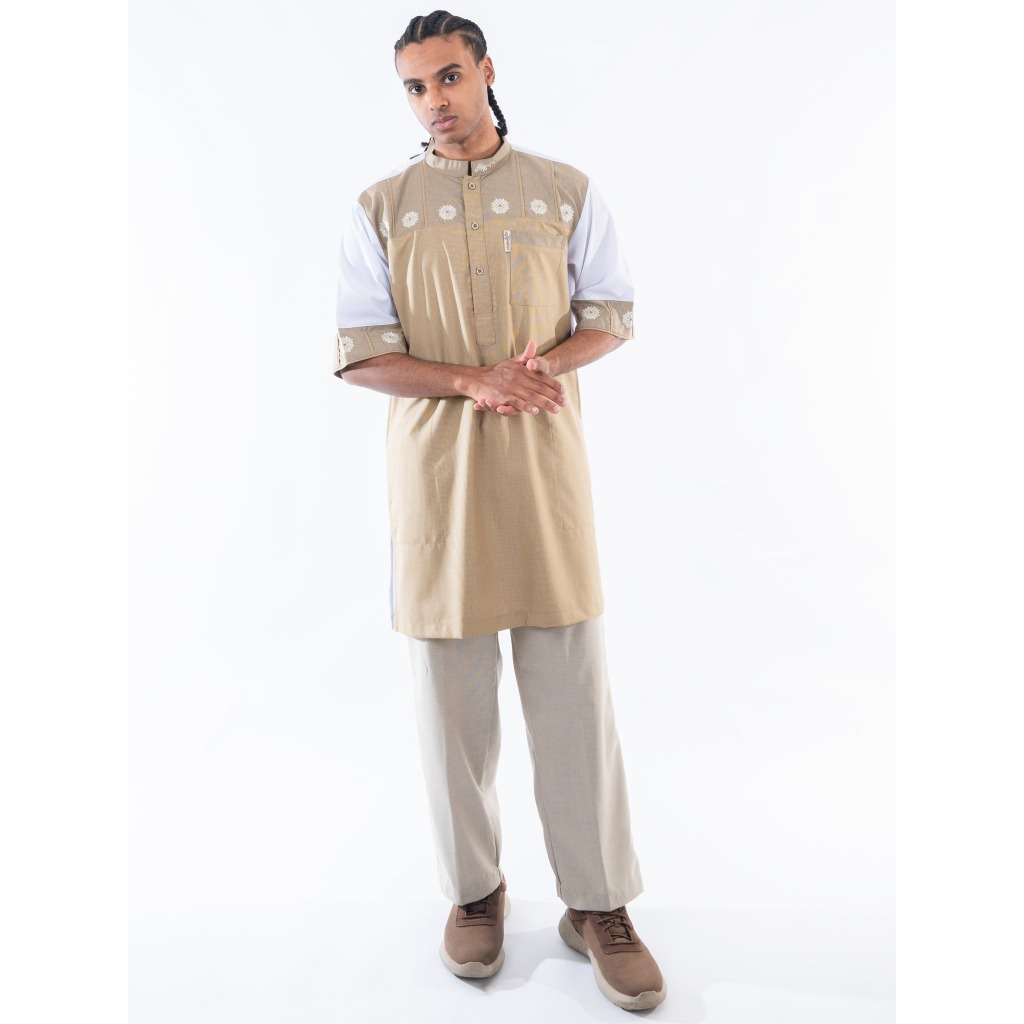 KAMILIANO Kurta Lengan Panjang Pria TABISH - CREAM