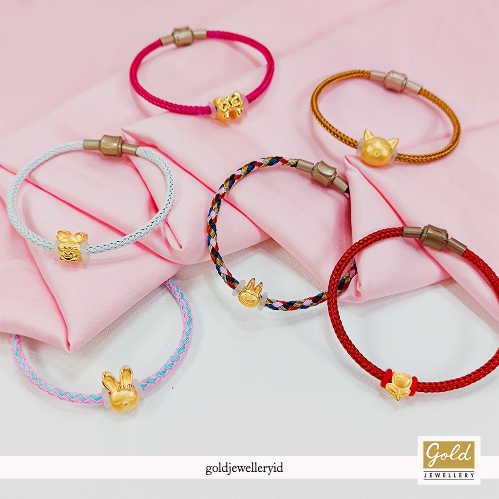 Gelang tali emas kuning  700 16k - Character series