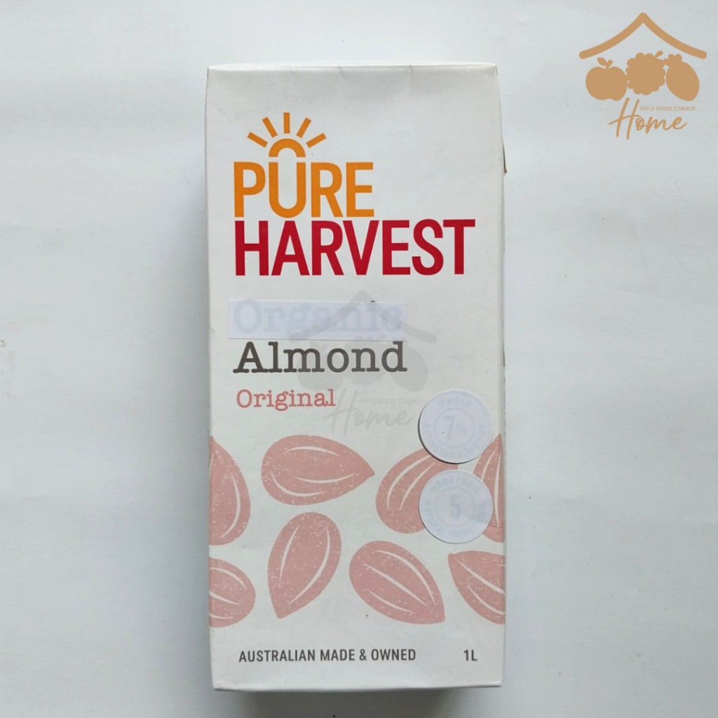 

Pure Harvest Organic ALMOND milk ORIGINAL 1lt susu kacang almon 1 L 1L liter non dairy 1000 ml 1000ml organik