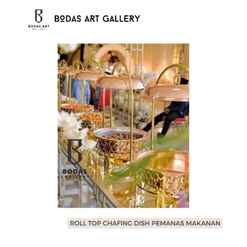 ROLLTOP CHAFING DISH PEMANAS MAKANAN KUNINGAN
