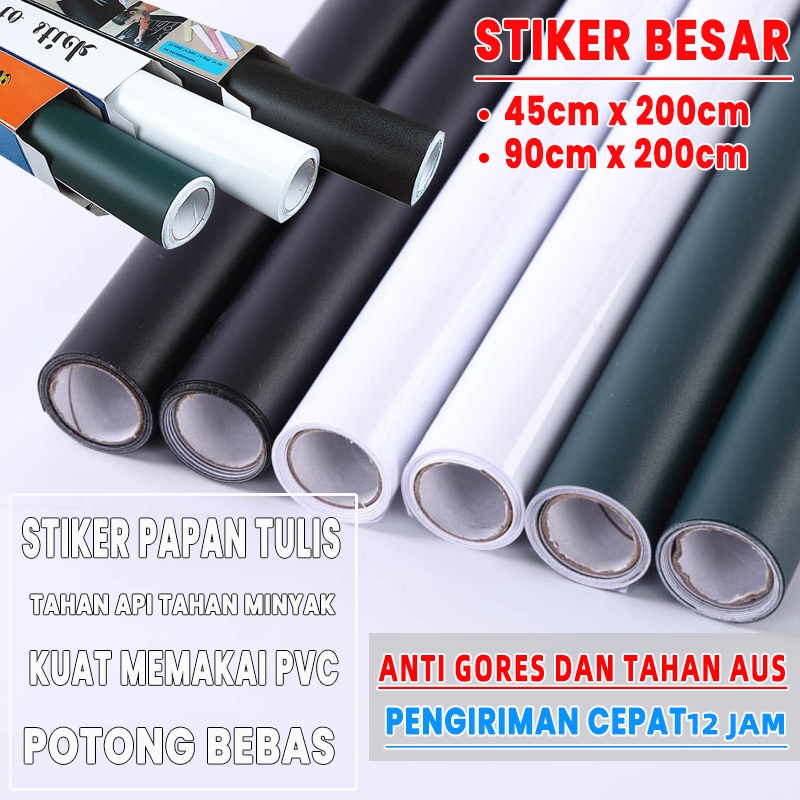 

【Kualitas tinggi】Stiker Papan tulis Whiteboard Blackboard Spidol Kapur hitam putih hijau 60 x 300 , 90 x 200 tempel
