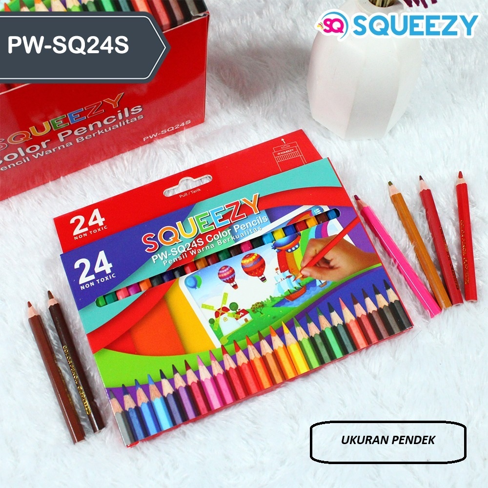 

Pensil Warna SQUEEZY - PENDEK [24 Warna] - SQ24S